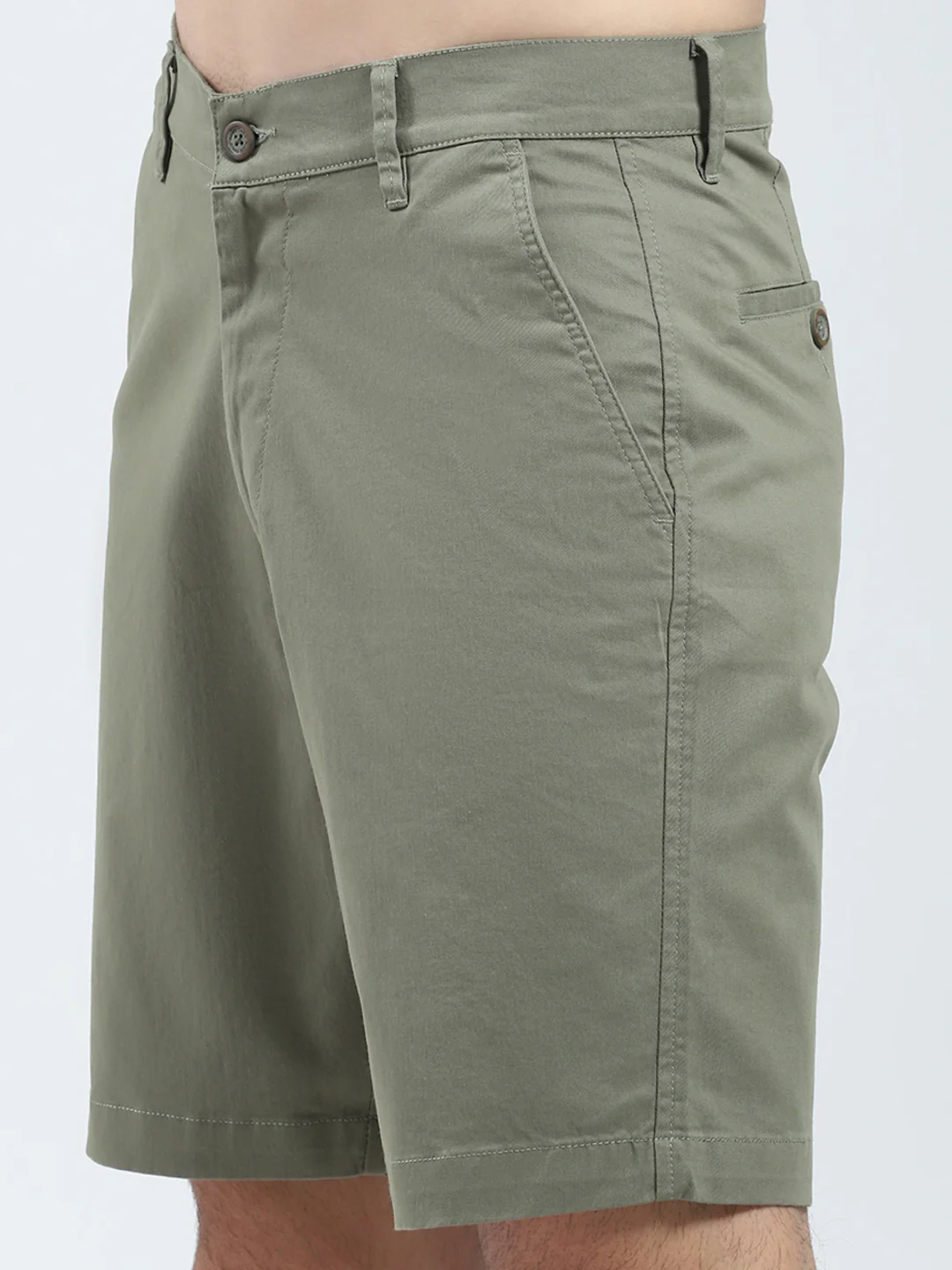 Men Olive Solid Regular Fit Short - Image 6