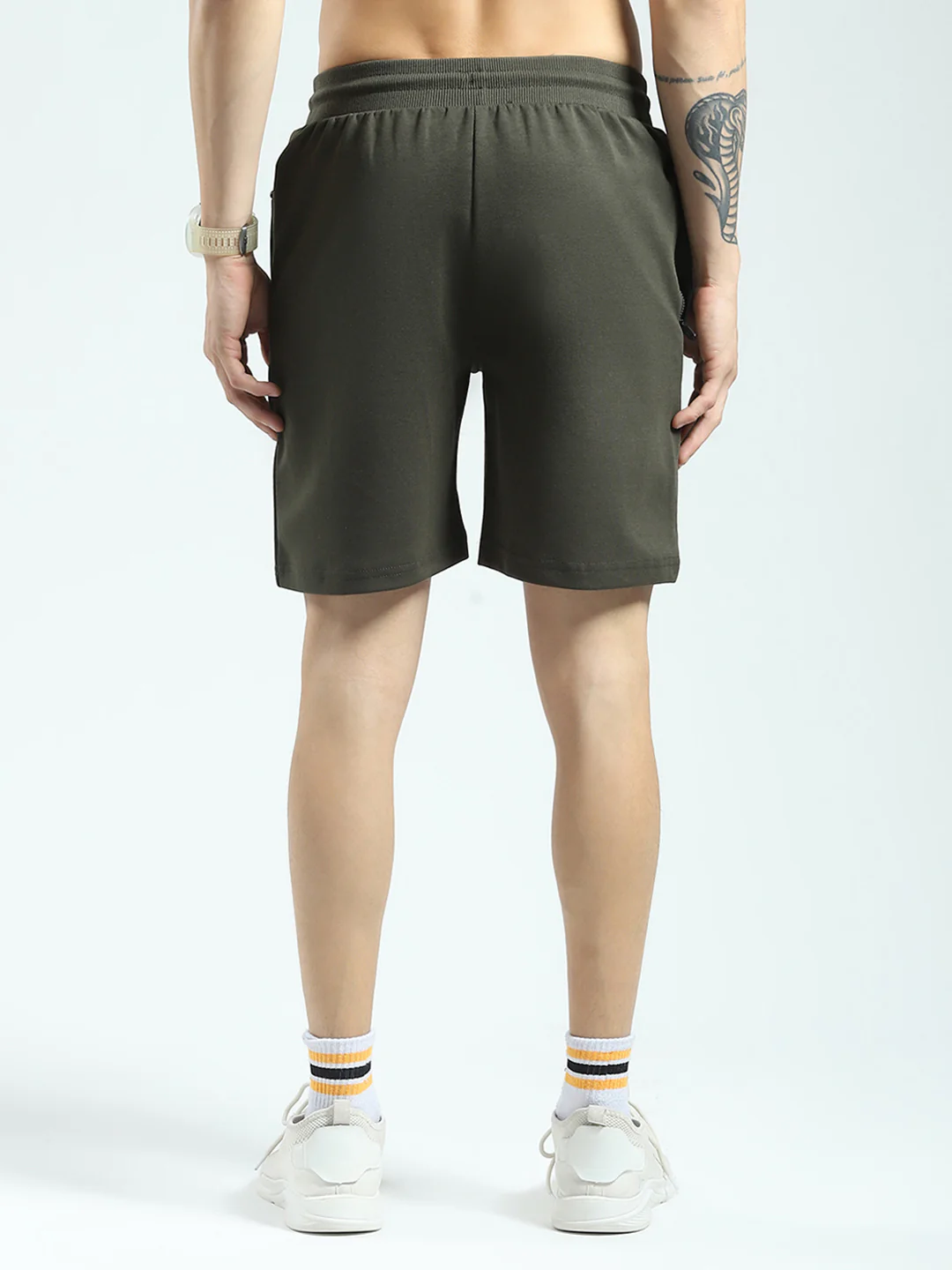 Rock.it Men Olive Solid Regular Fit Shorts - Image 5