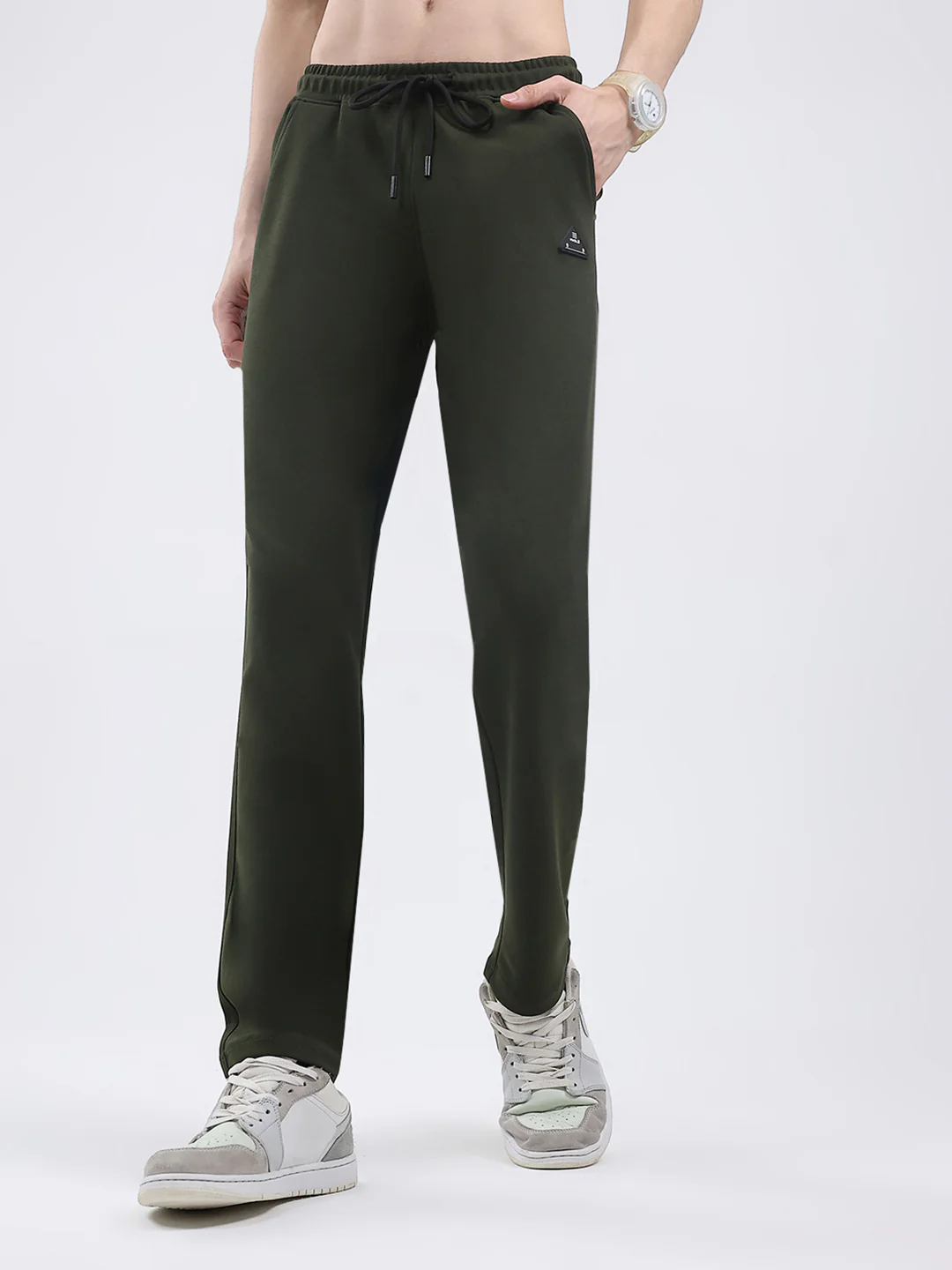 Rock.it Men Olive Solid Regular Fit Winter Lower