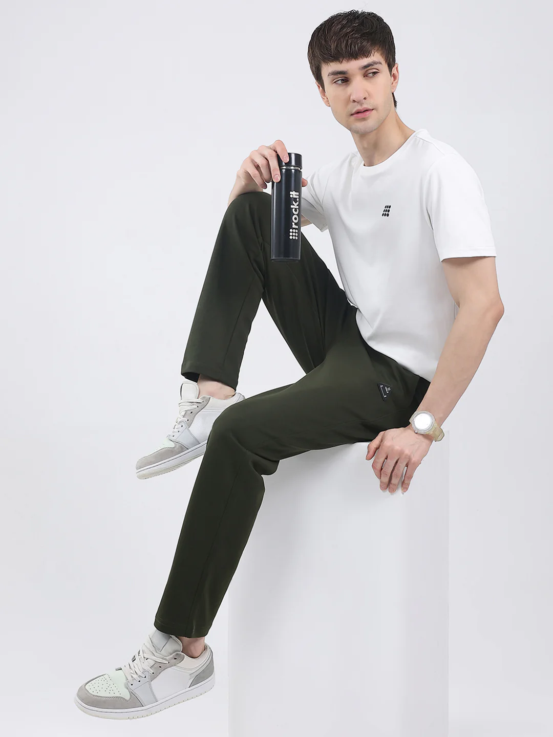 Rock.it Men Olive Solid Regular Fit Winter Lower - Image 2