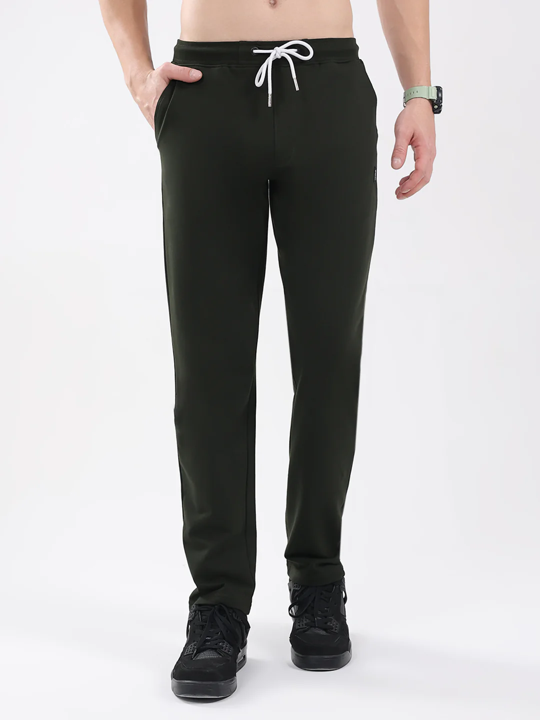 Rock.it Men Olive Solid Regular Fit Winter Lower