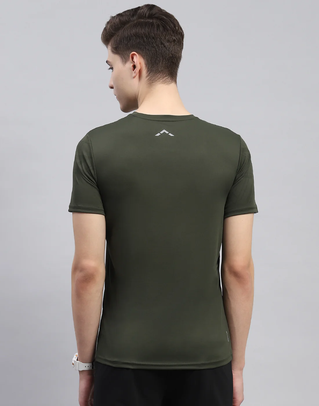 Rock.it Men Olive Solid Round Neck Half Sleeve T-Shirt - Image 5