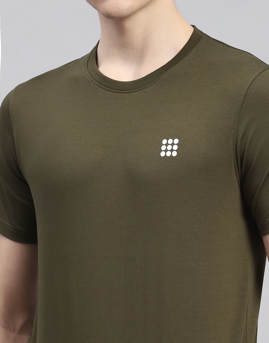 Rock.it Men Olive Solid Round Neck Half Sleeve T-Shirt - Image 6