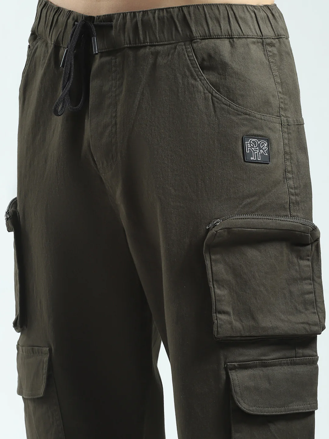 Rock.it Men Olive Solid Straight Fit Cargo - Image 6
