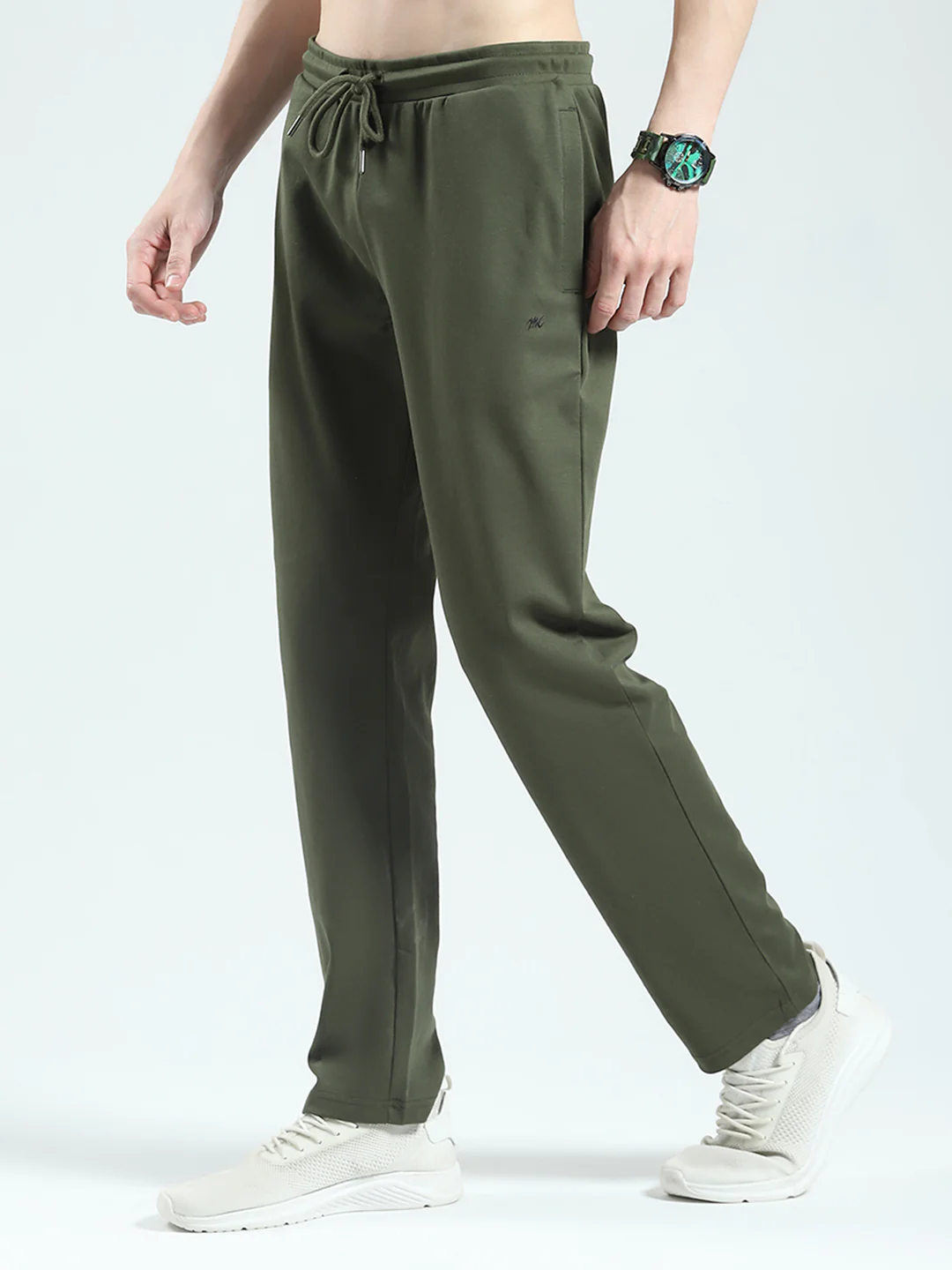 Men Olive Stripe Collar Half Sleeve Lower Set - Image 7
