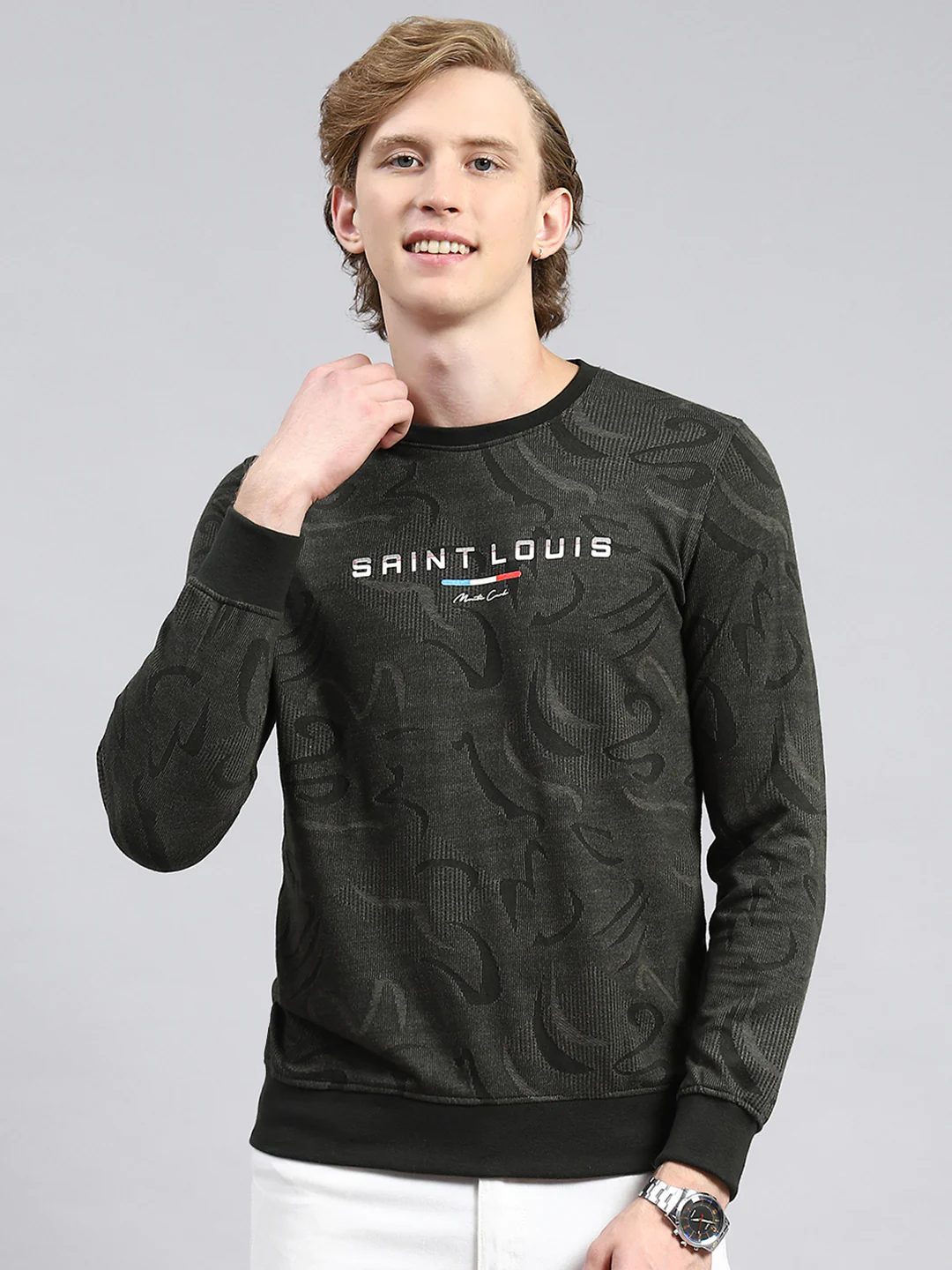 Men Olive Stripe T-Shirt - Image 2
