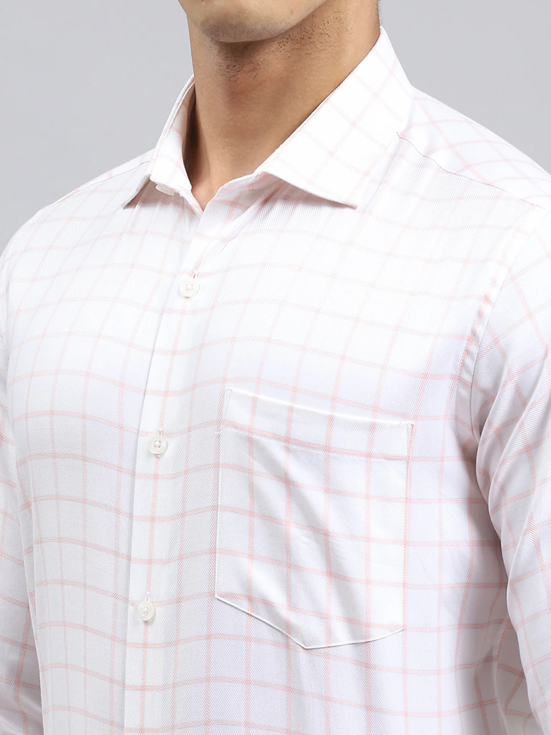 Men Orange Check Shirt - Image 6