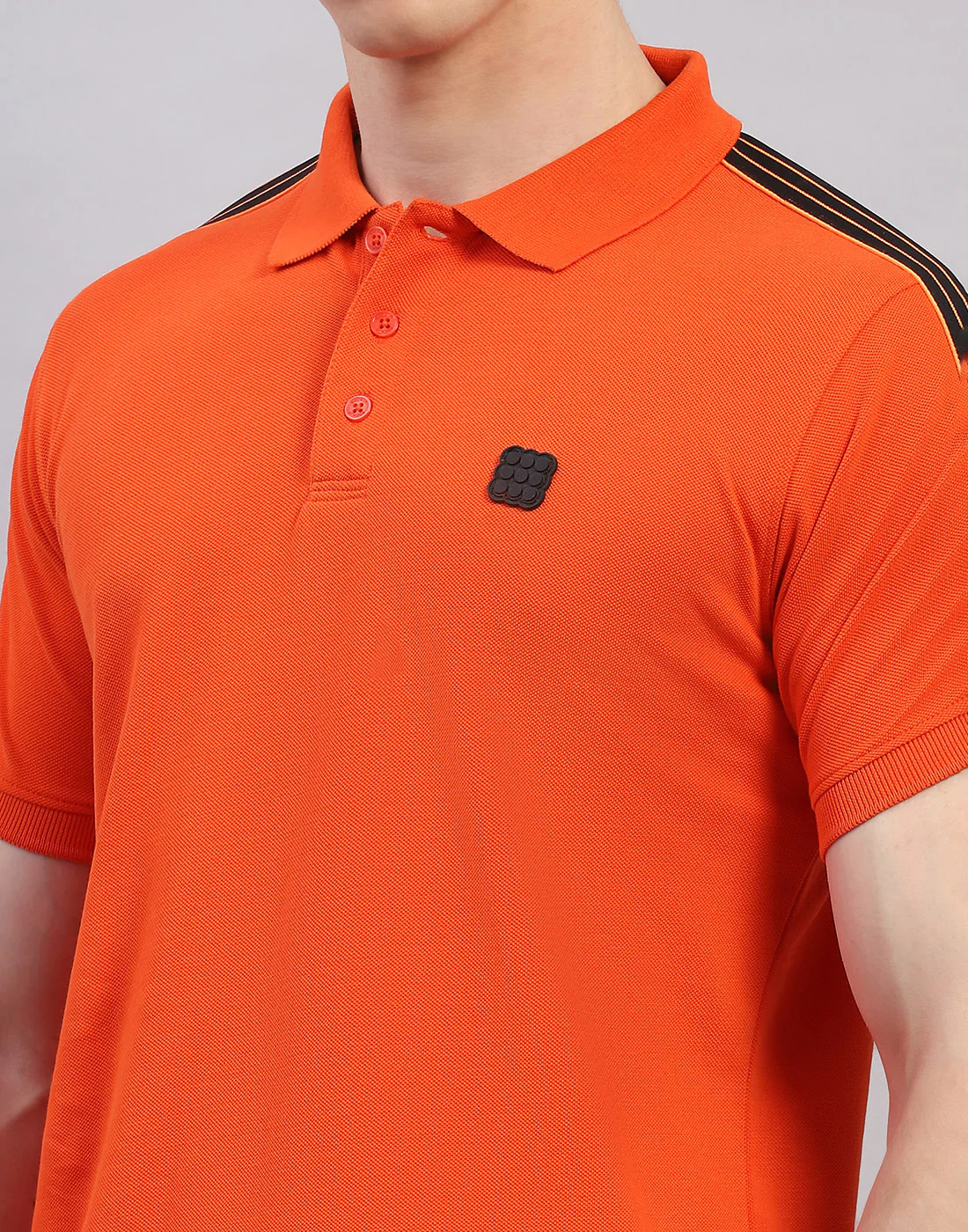 Rock.it Men Orange Solid Polo Collar Half Sleeve T-Shirt - Image 7