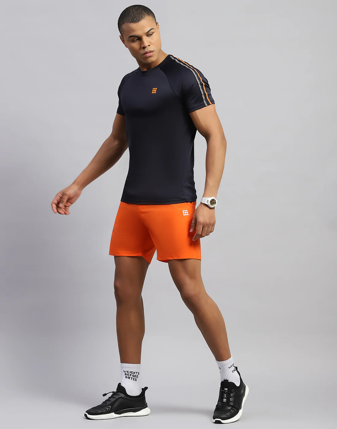 Rock.it Men Orange Solid Smart Fit Short - Image 2