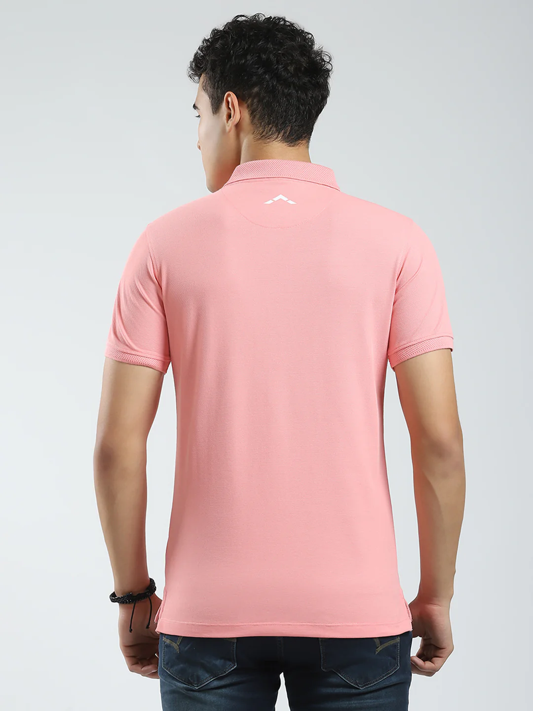 Rock.it Men Pink Solid Collar Half Sleeve T-Shirt - Image 5