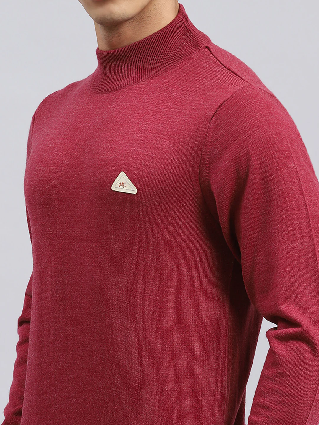 Men Pink Solid Pullover - Image 6