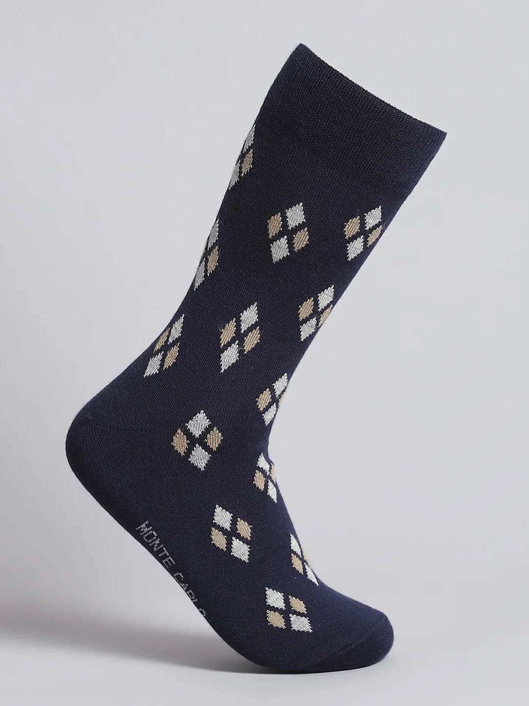Men Pure Wool Printed Mid Calf Length Socks (1 Pair) - Image 3