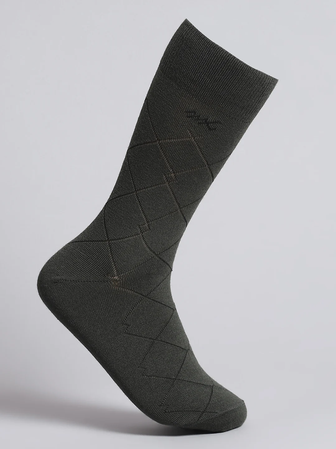 Men Pure Wool Self Design Mid Calf Length Socks (1 Pair) - Image 3