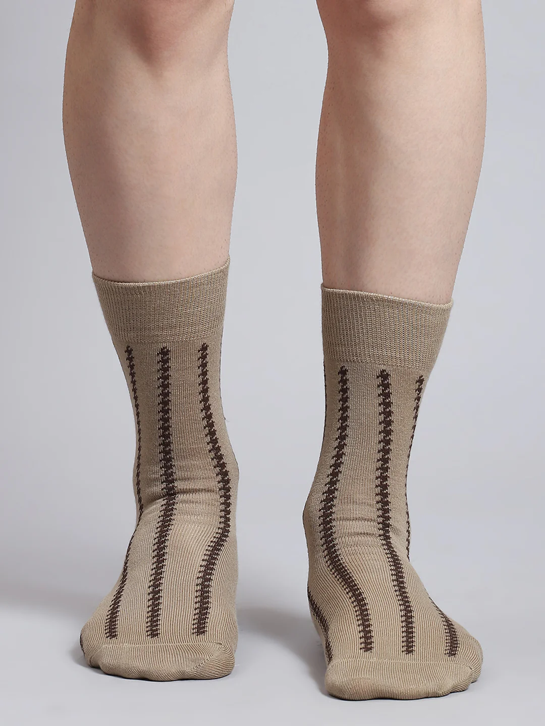 Men Pure Wool Self Design Mid Calf Length Socks (1 Pair) - Image 2