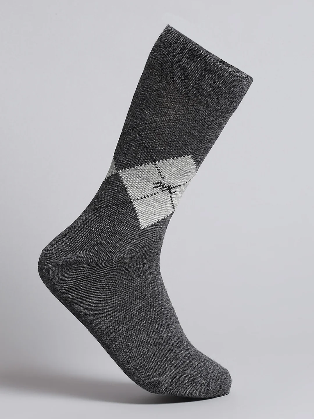 Men Pure Wool Self Design Mid Calf Length Socks (1 Pair) - Image 3