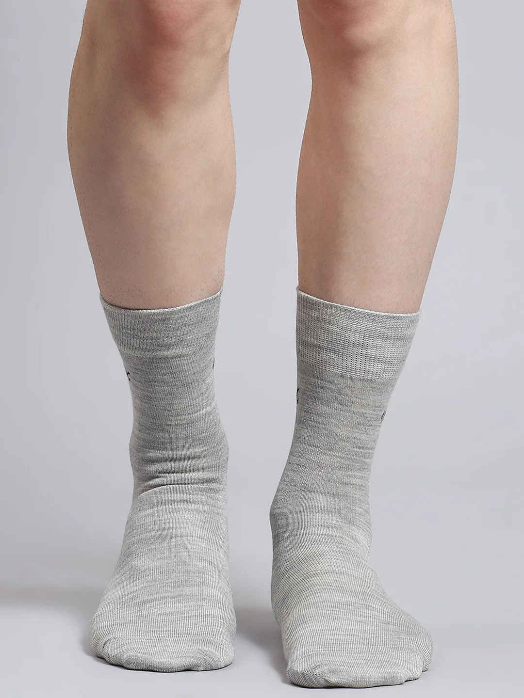 Men Pure Wool Solid Mid Calf Length Socks (1 Pair) - Image 2