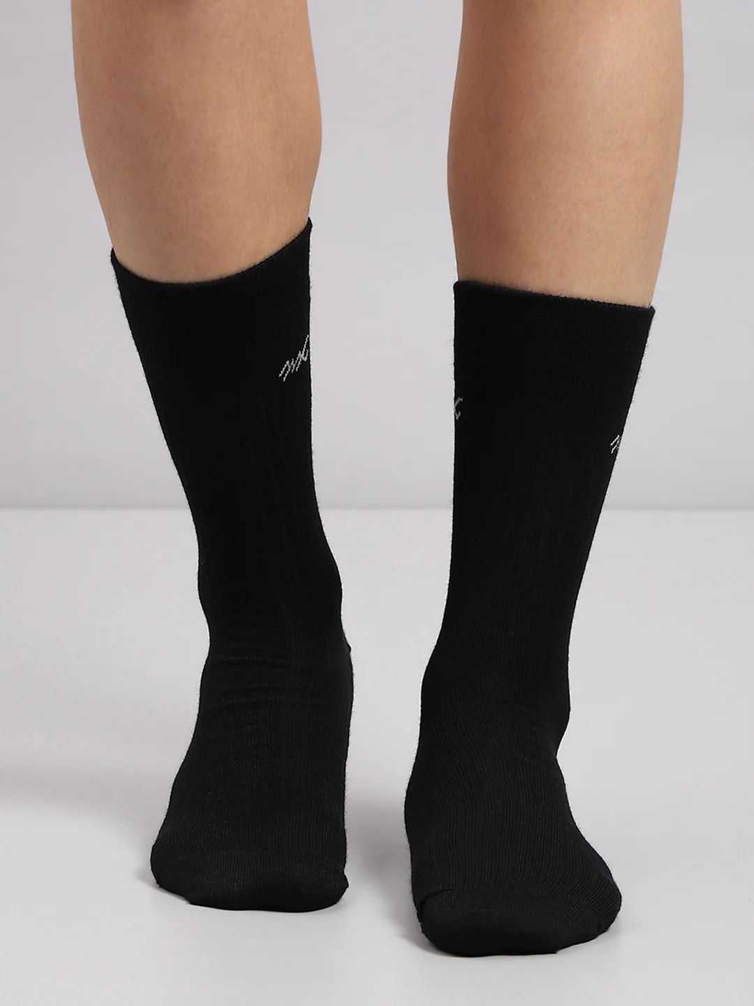 Men Pure wool Solid Mid Calf Length Socks (1 Pair) - Image 2