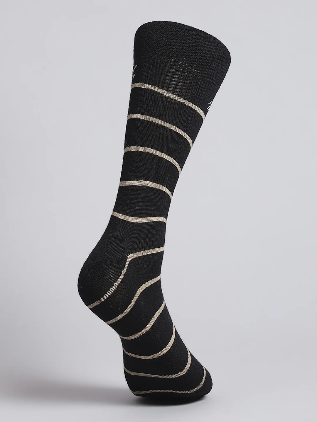 Men Pure Wool Stripe Mid Calf Length Socks (1 Pair) - Image 4