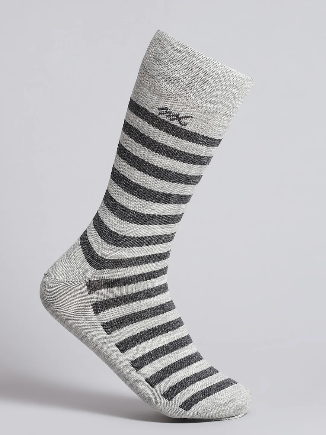 Men Pure Wool Stripe Mid Calf Length Socks (1 Pair) - Image 3