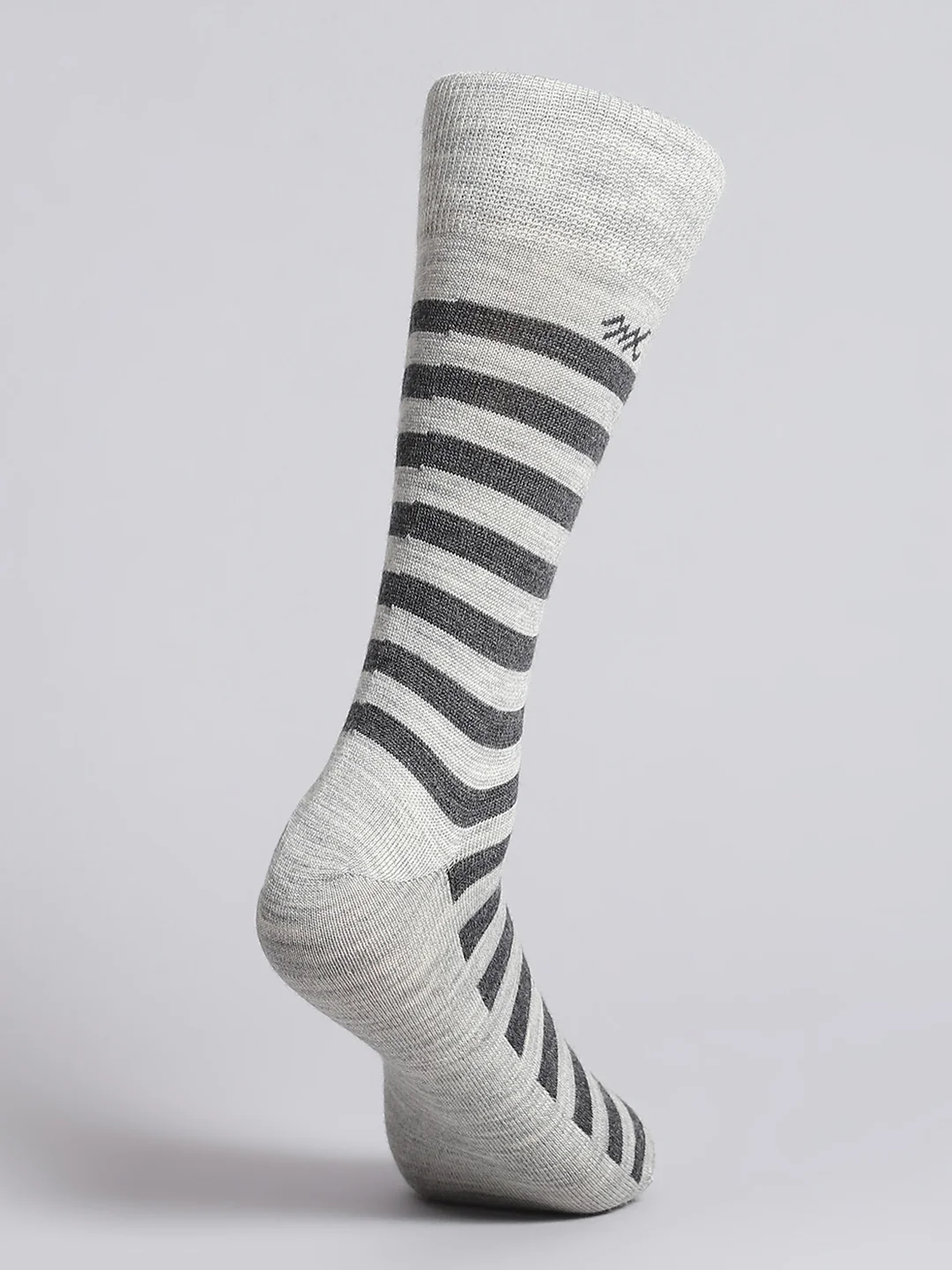 Men Pure Wool Stripe Mid Calf Length Socks (1 Pair) - Image 4