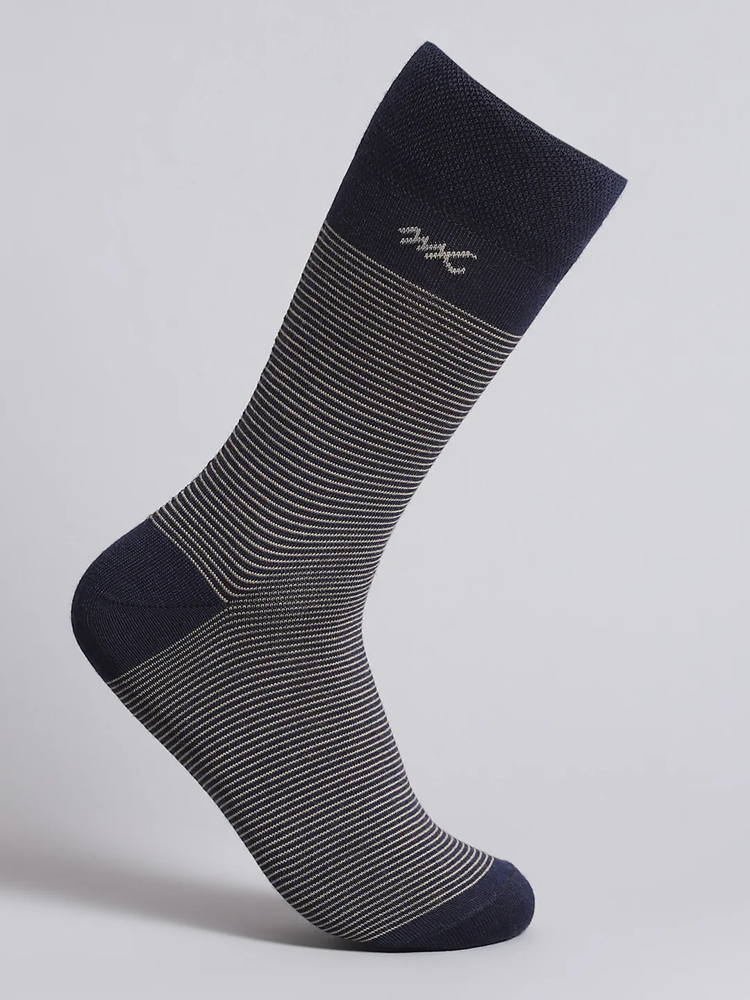Men Pure Wool Stripe Mid Calf Length Socks (1 Pair) - Image 3
