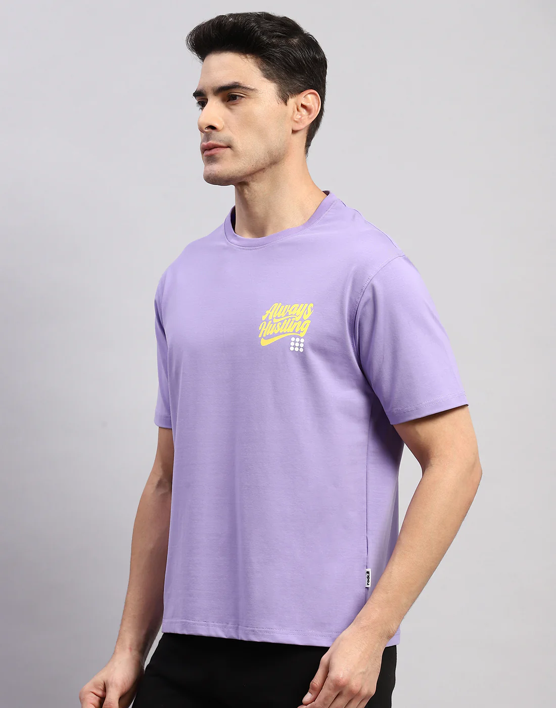 Rock.it Men Purple Printed Round Neck Half Sleeve T-Shirt - Image 4