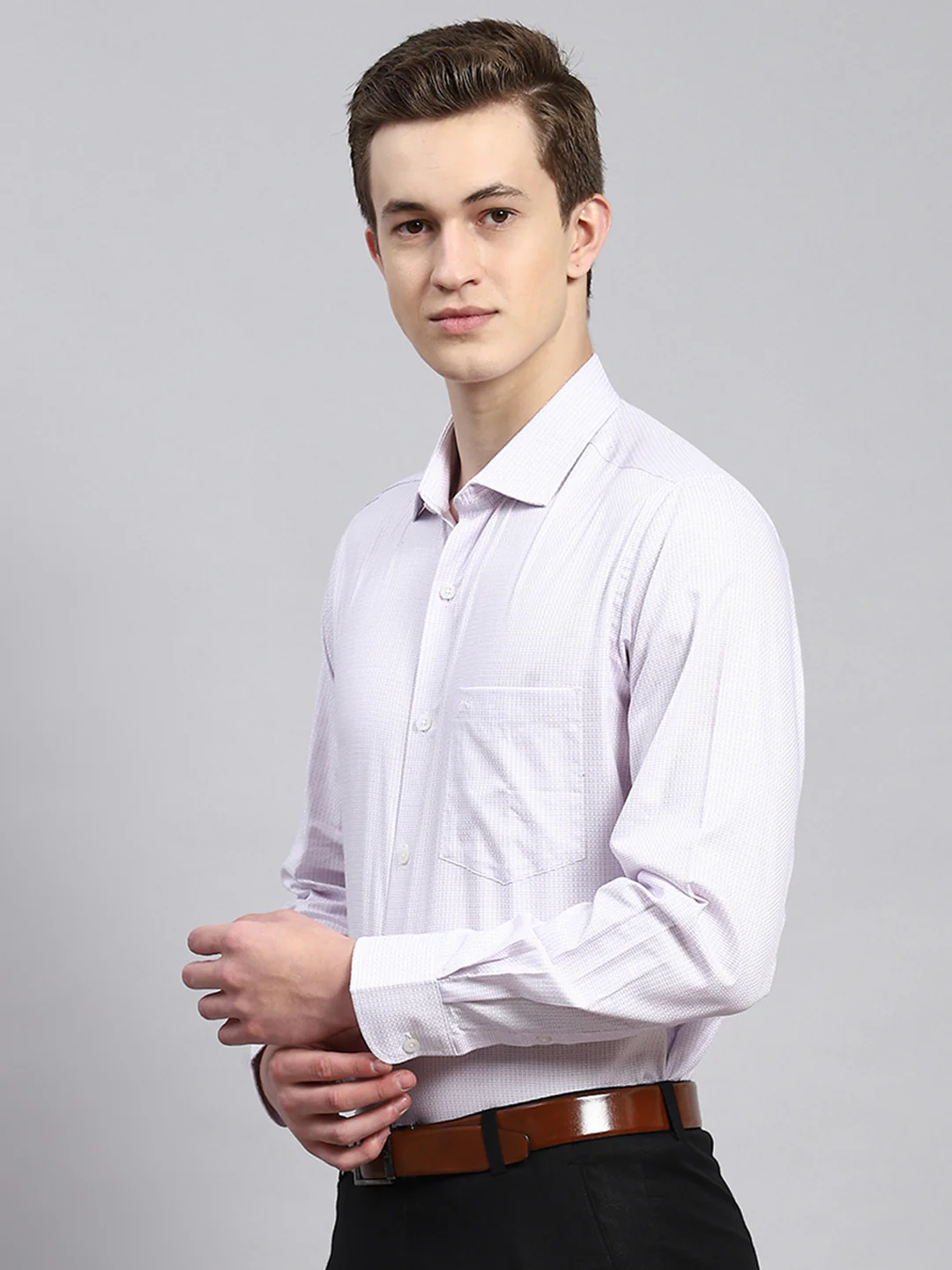 Men Purple Printed Shirt - Image 4
