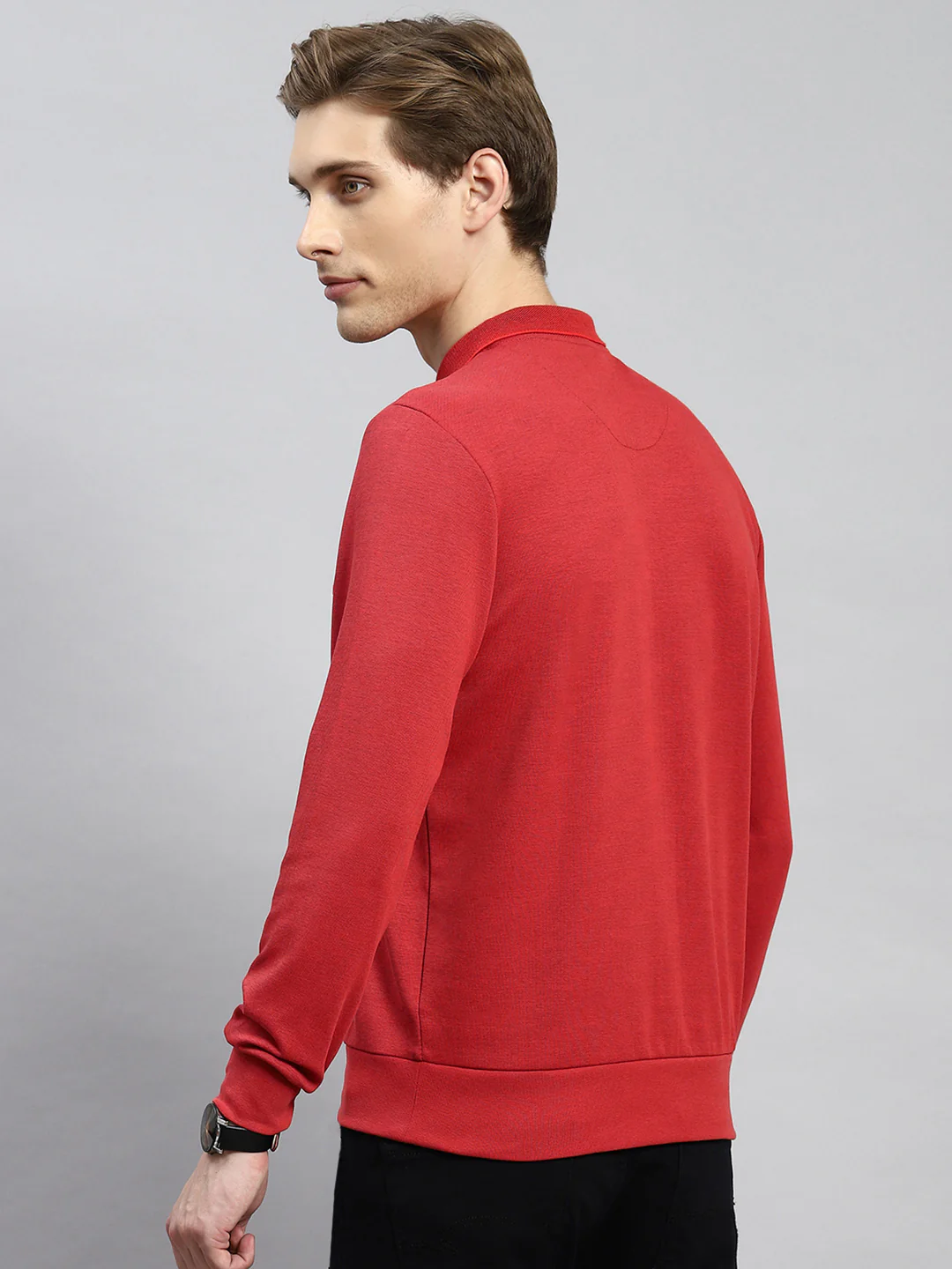 Men Red Plain T-Shirt - Image 5