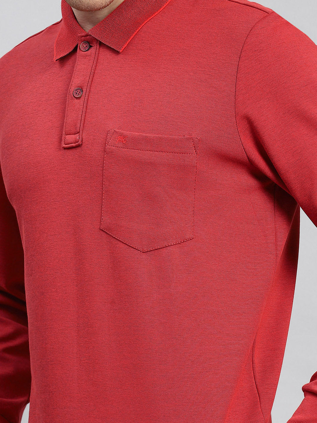 Men Red Plain T-Shirt - Image 6