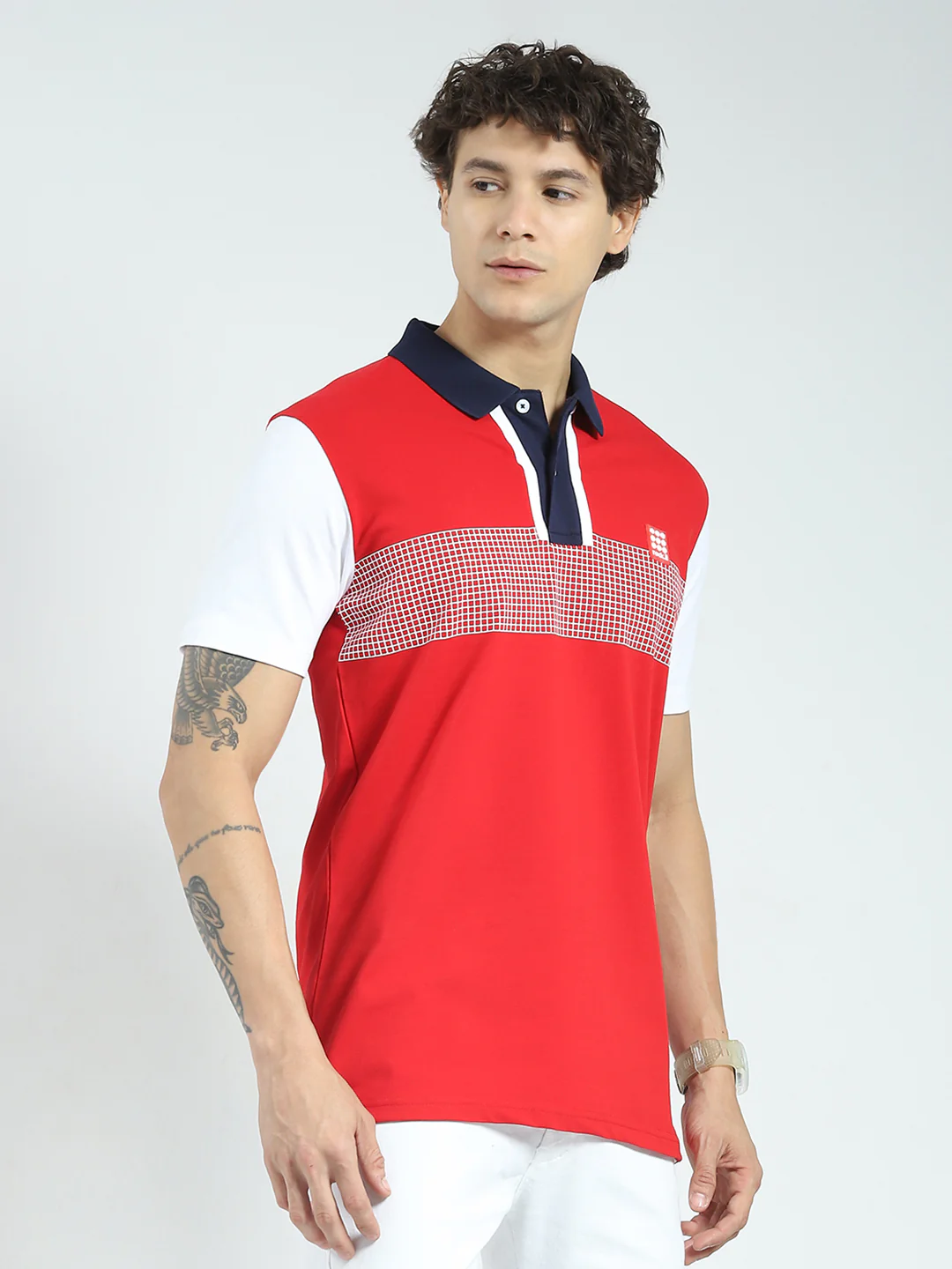 Rock.it Men Red Printed Collar Half Sleeve T-Shirt - Image 4
