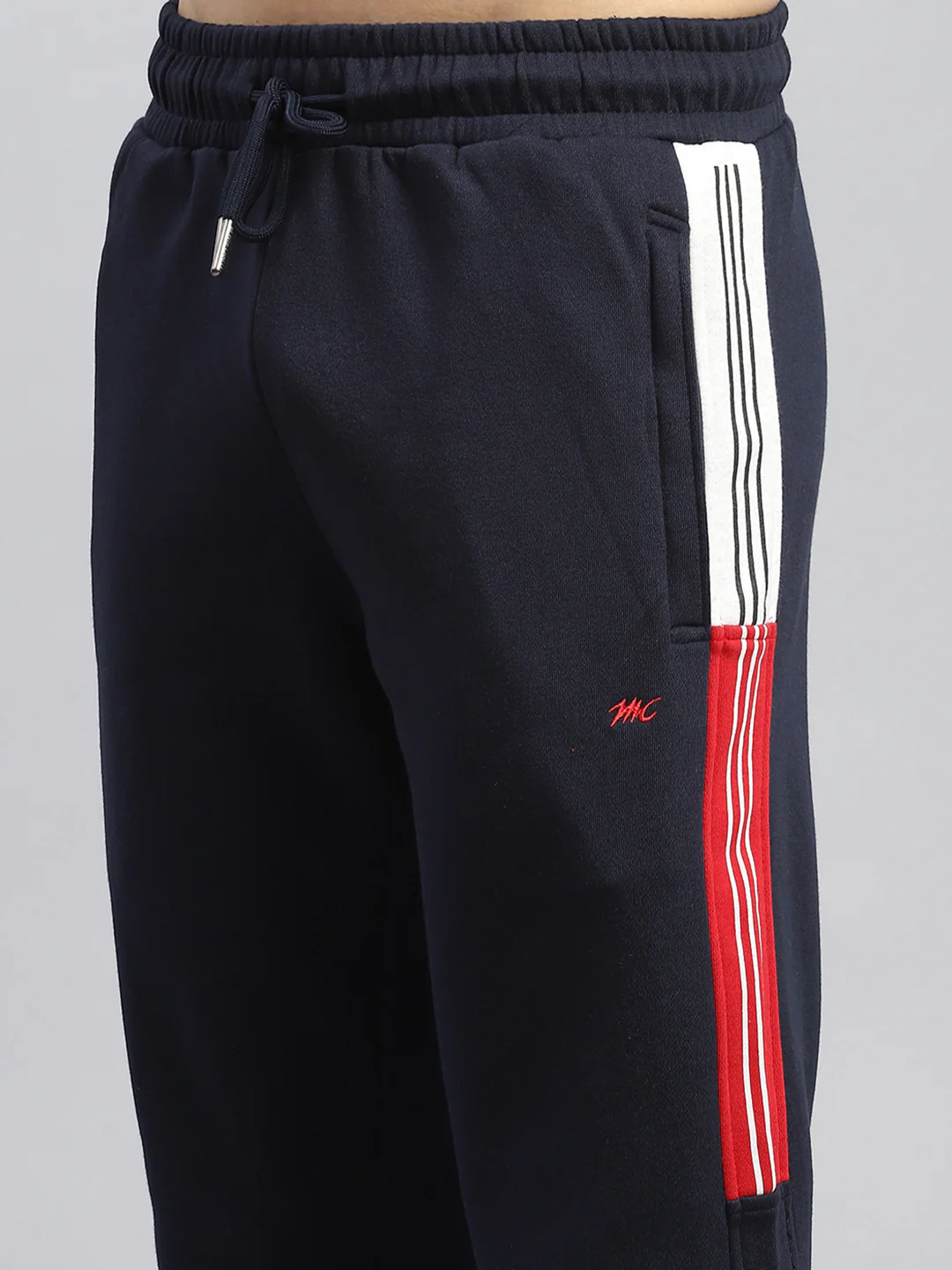 Men Red Printed Mock Neck Full Sleeve Winter Tracksuit - Image 8