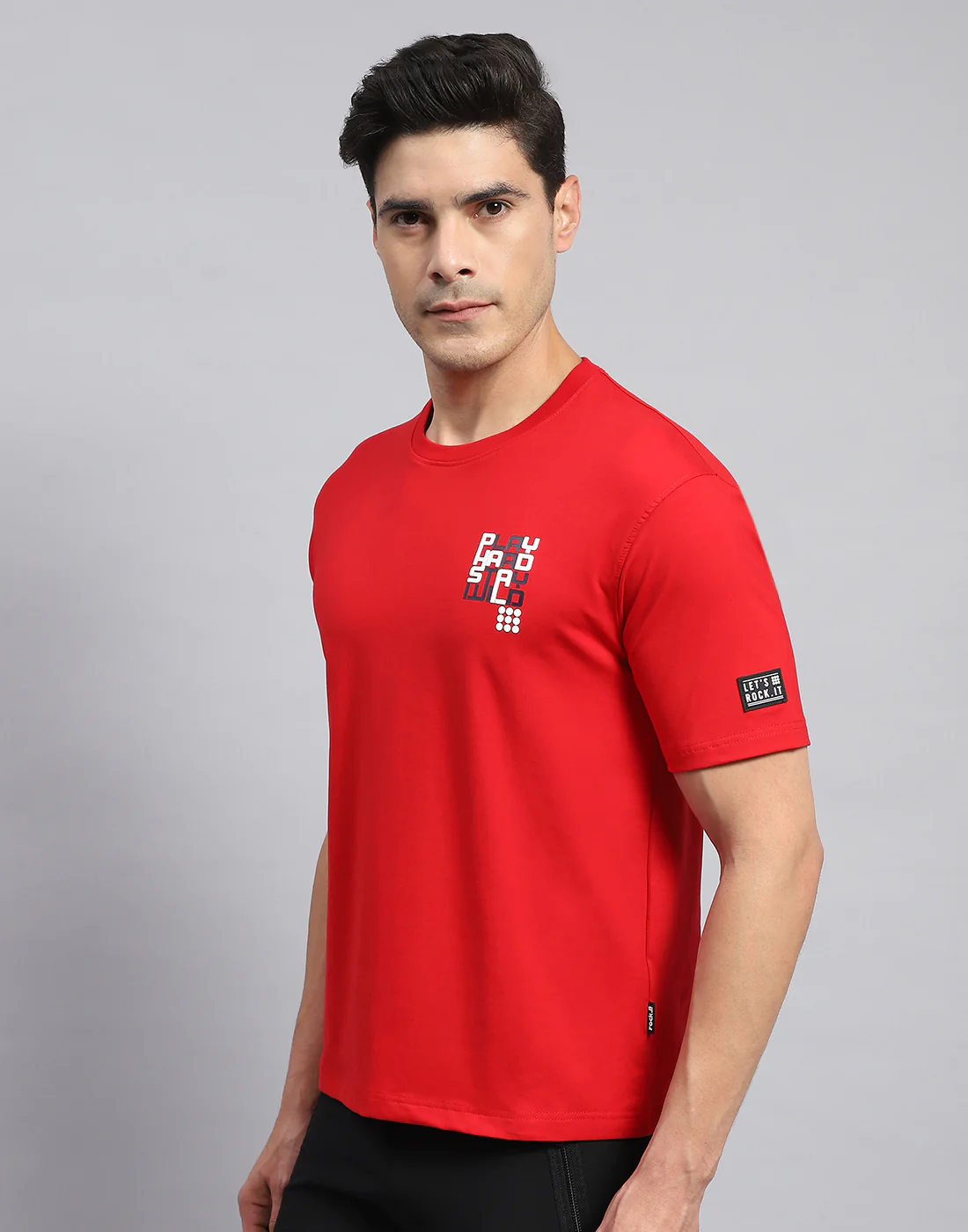 Rock.it Men Red Printed Round Neck Half Sleeve T-Shirt - Image 4