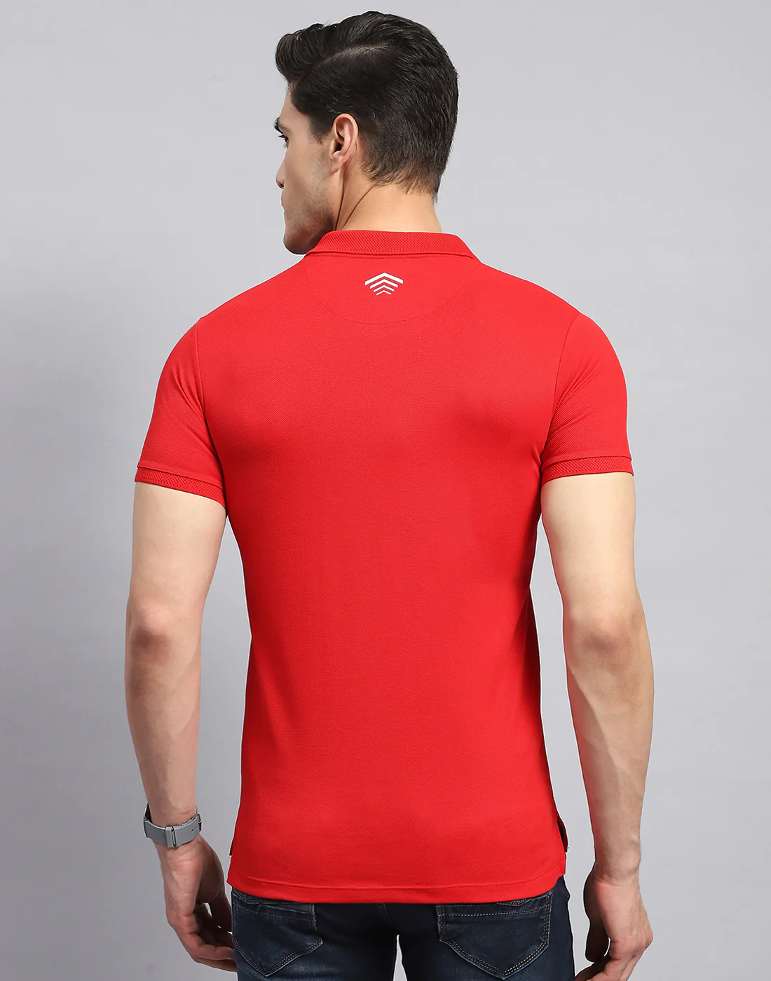 Rock.it Men Red Solid Collar Half Sleeve T-Shirt - Image 5