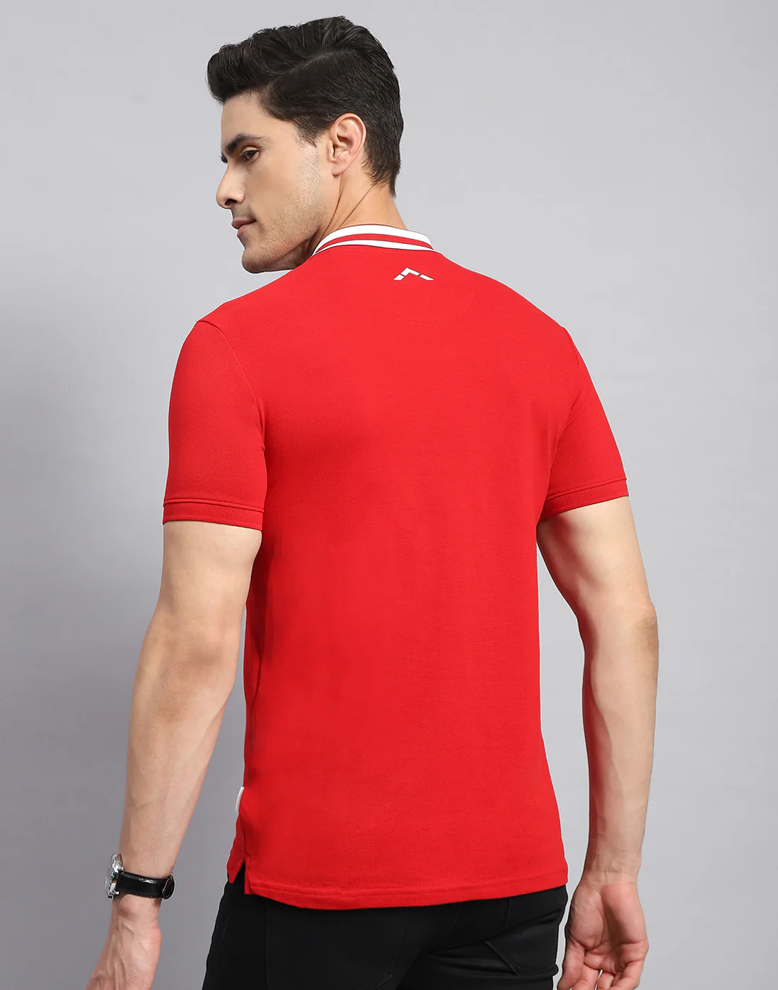 Rock.it Men Red Solid Collar Half Sleeve T-Shirt - Image 5