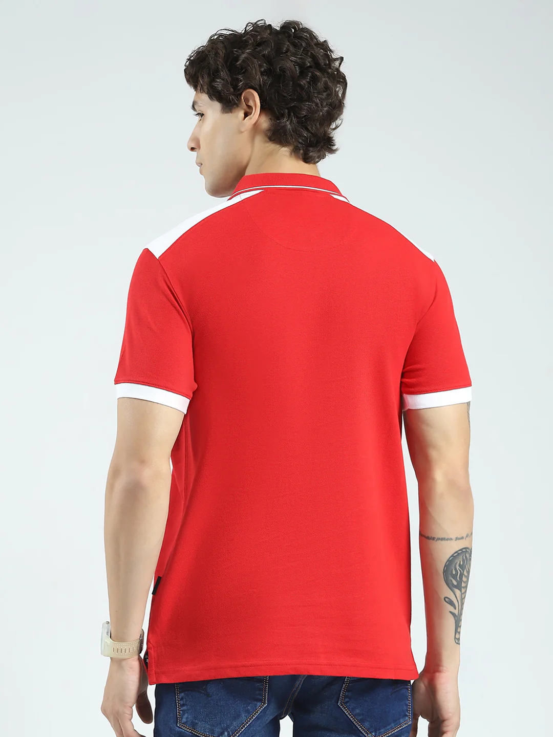 Rock.it Men Red Solid Collar Half Sleeve T-Shirt - Image 5