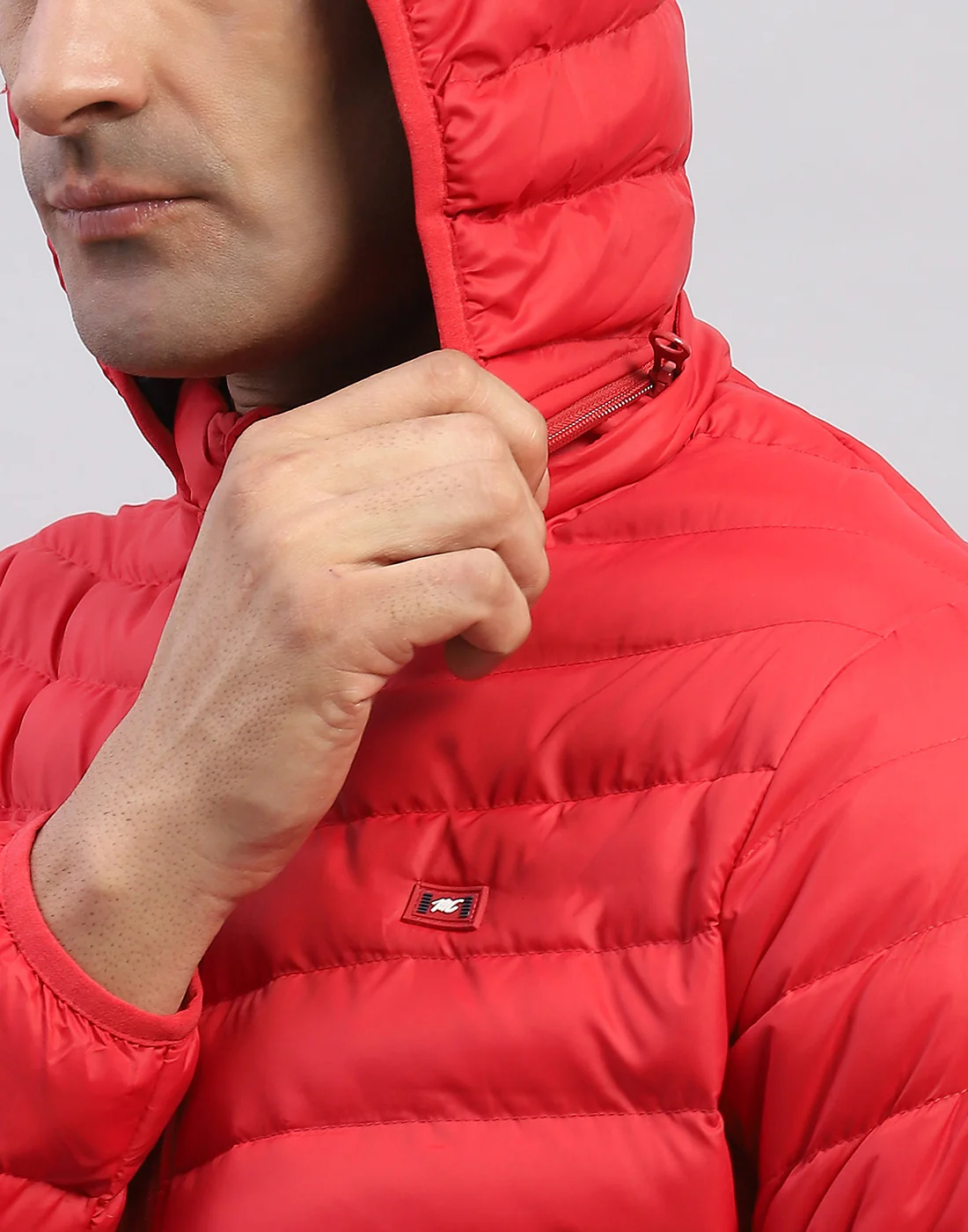 Men Red Solid Hooded Full Sleeve Jacket - Image 6
