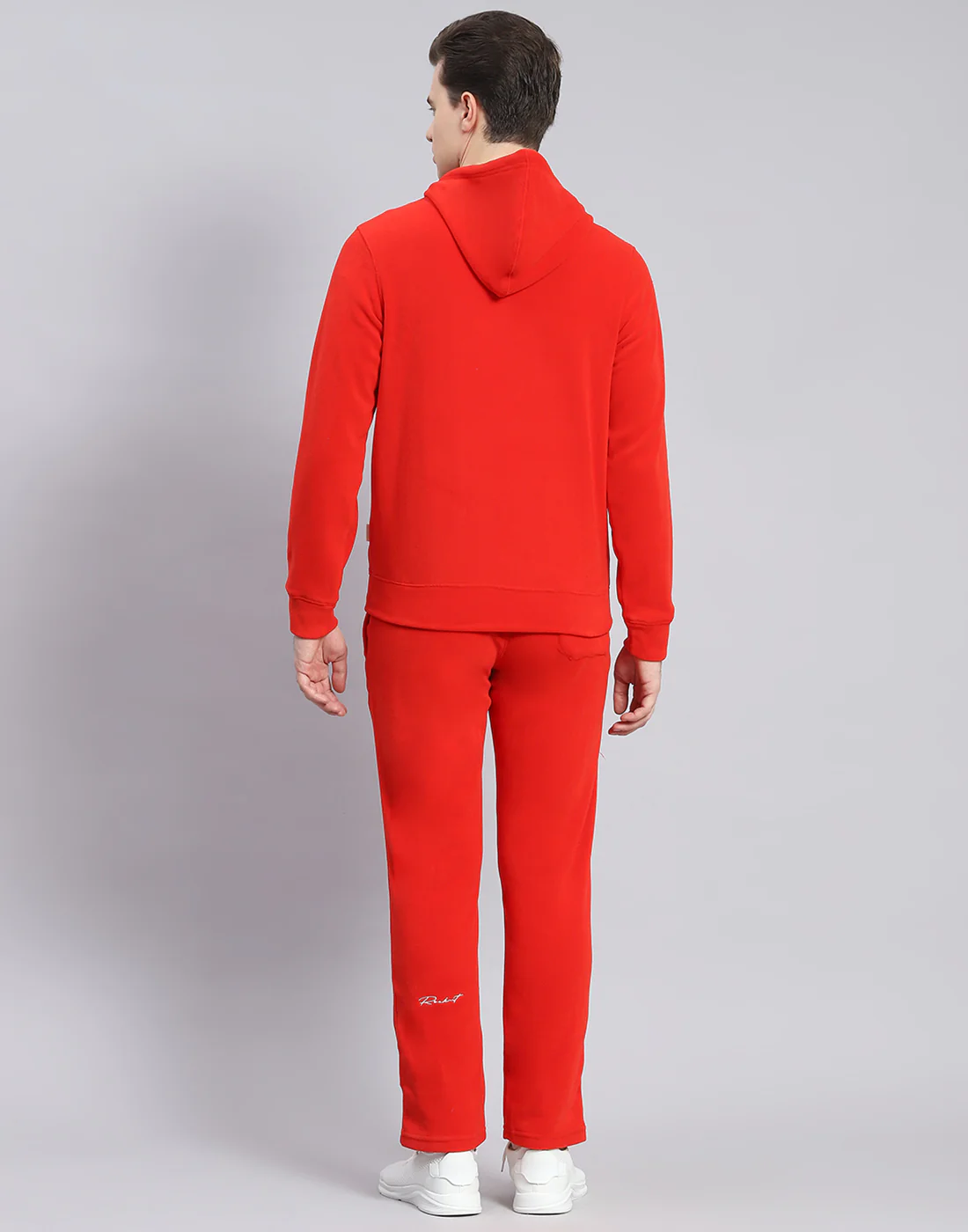 Rock.it Men Red Solid Hooded Full Sleeve Tracksuit - Image 5