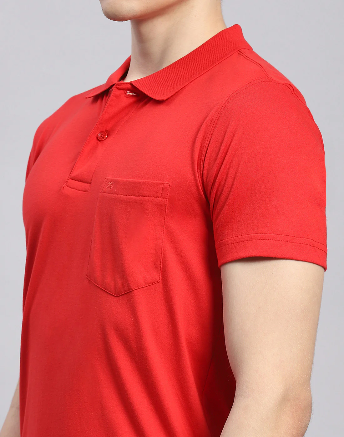 Men Red Solid Polo Collar Half Sleeve T-Shirt - Image 7