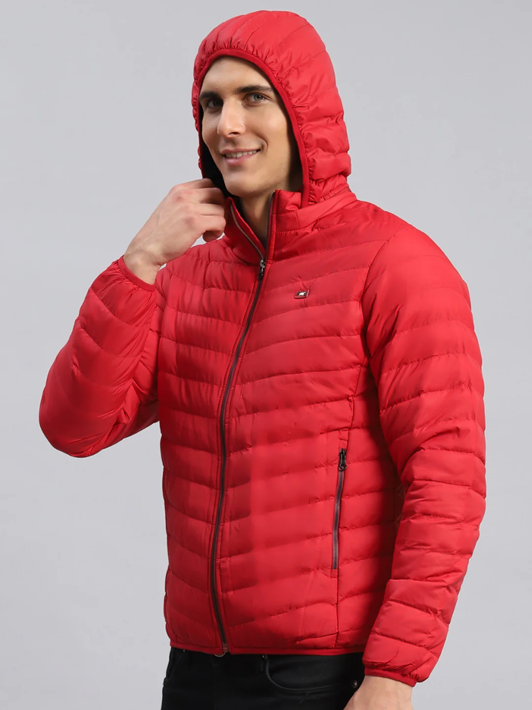 Men Red Solid Polyester Blend Jacket - Image 4