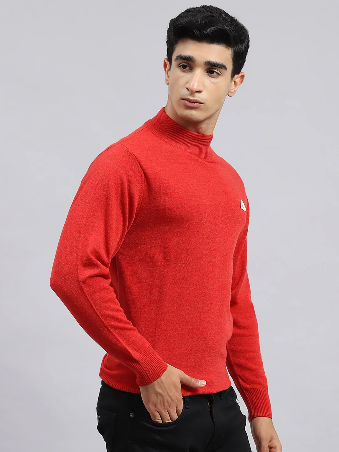 Men Red Solid Pullover - Image 3