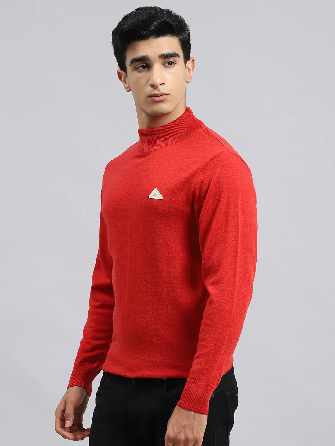 Men Red Solid Pullover - Image 4