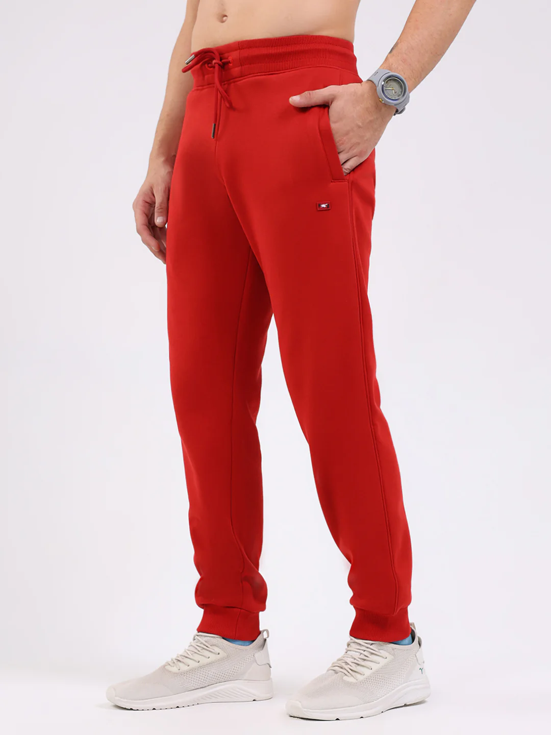 Men Red Solid Regular Fit Winter Lower - Image 3