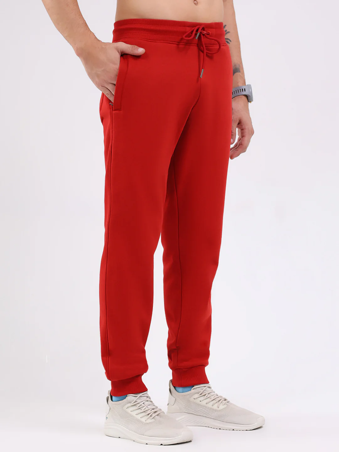 Men Red Solid Regular Fit Winter Lower - Image 4