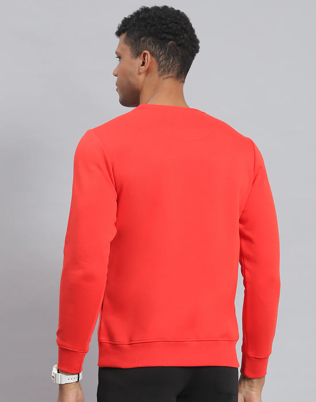 Rock.it Men Red Solid Round Neck Full Sleeve Sweatshirt - Image 5