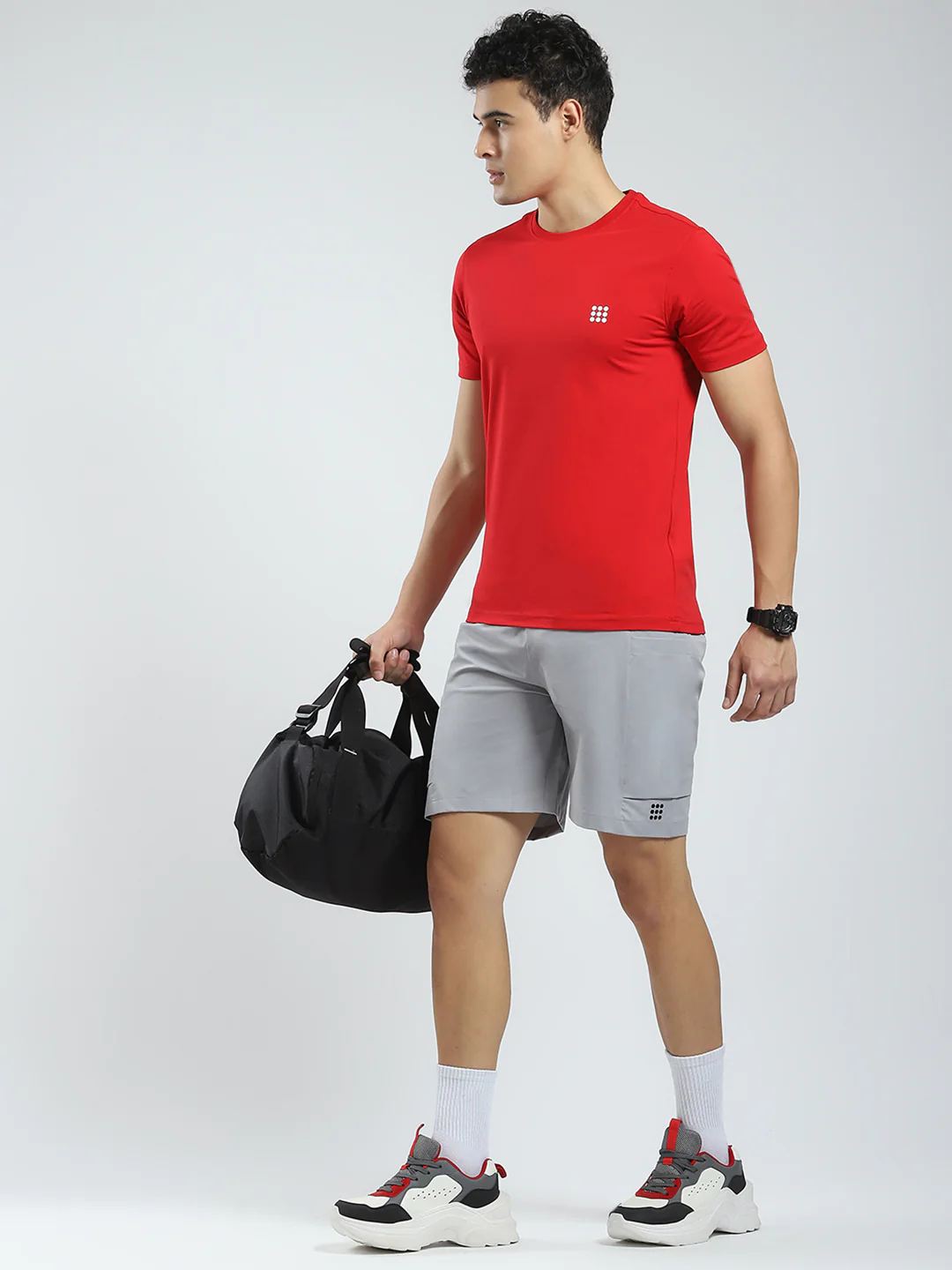 Rock.it Men Red Solid Round Neck Half Sleeve T-Shirt - Image 2
