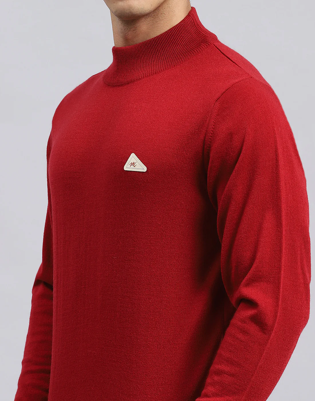 Men Red Solid Turtle Neck Full Sleeve Pullover - Image 6