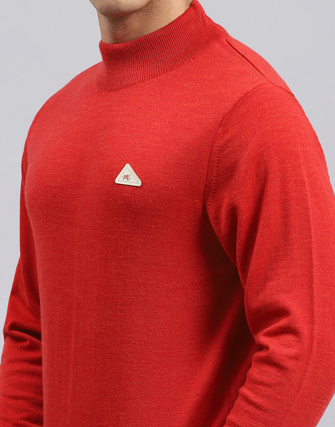 Men Red Solid Turtle Neck Full Sleeve Pullover - Image 6