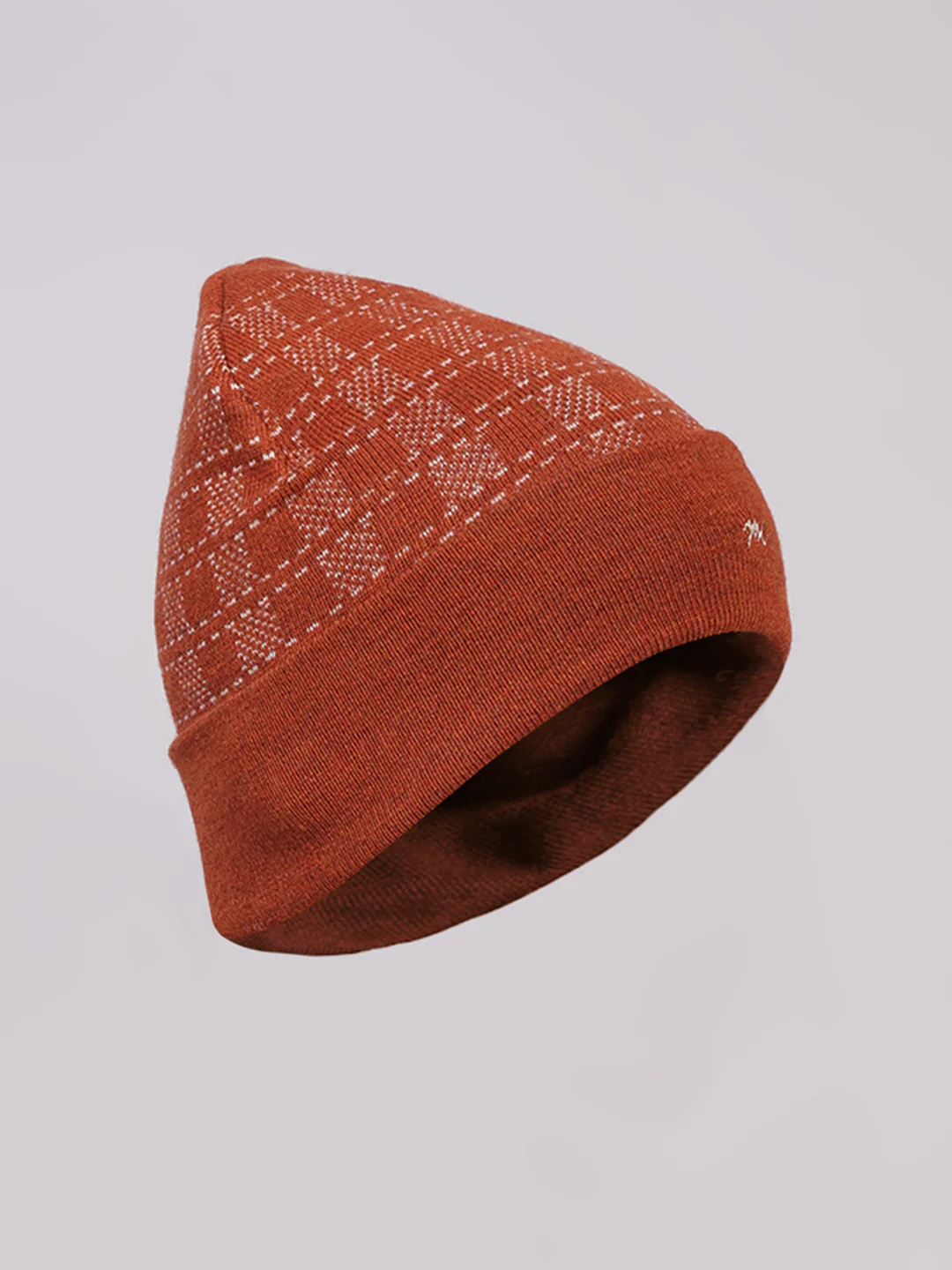 Men Rust Printed Blend Wool Cap - Image 2