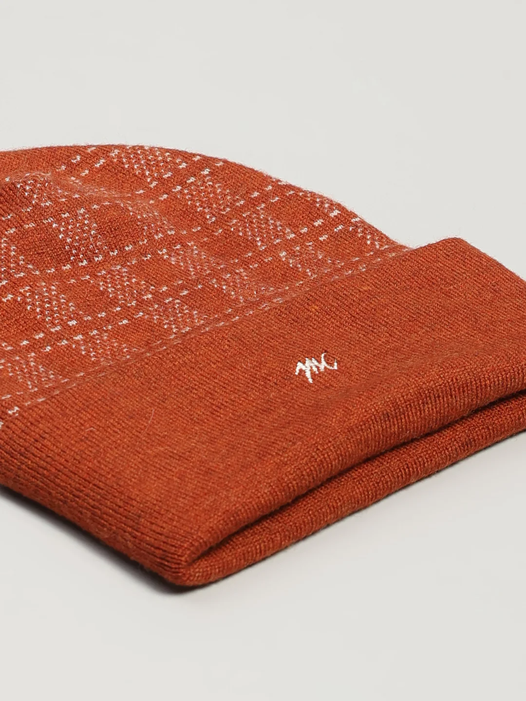 Men Rust Printed Blend Wool Cap - Image 7