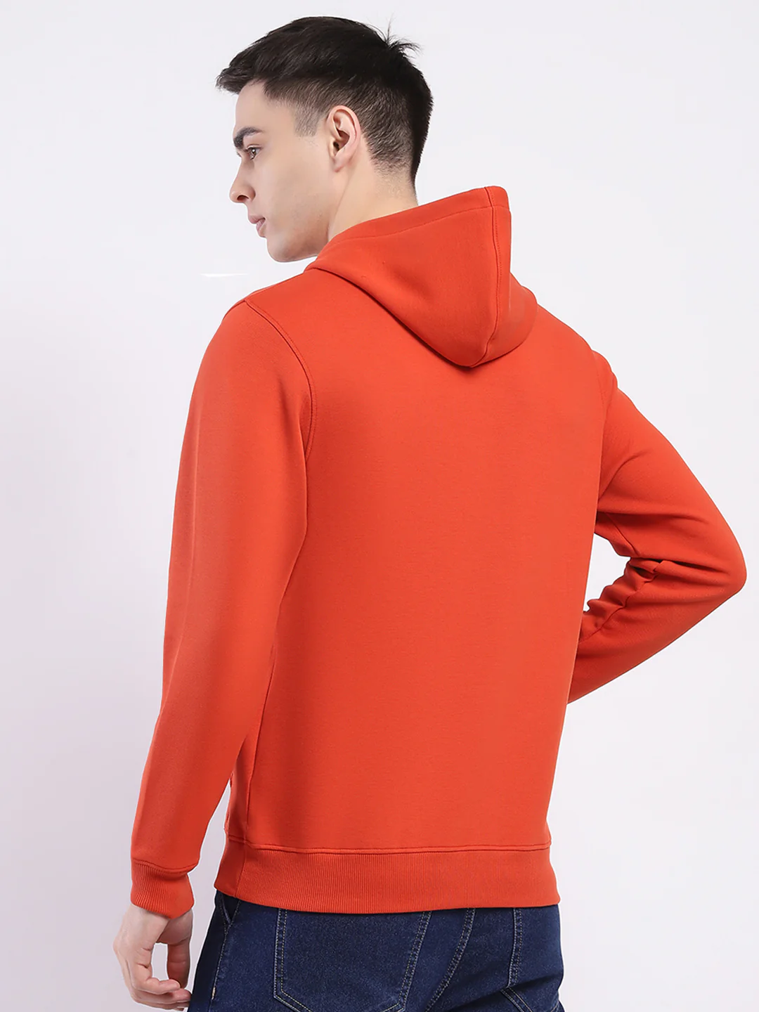 Men Rust Printed Hooded Full Sleeve Winter T-Shirt - Image 5